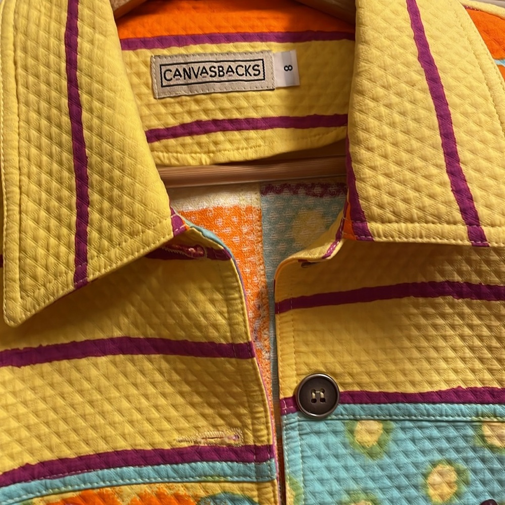 💓 Beautiful Boutique Look CANVASBACK JACKET ITS NEW NEVER WORN MULTICOLORED SZ 8 - Picture 4 of 11